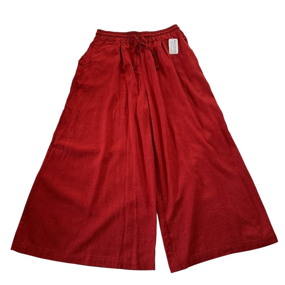 Lock & Love NWT Linen Blend Contemporary Wide Leg Culottes High Rise Pants M